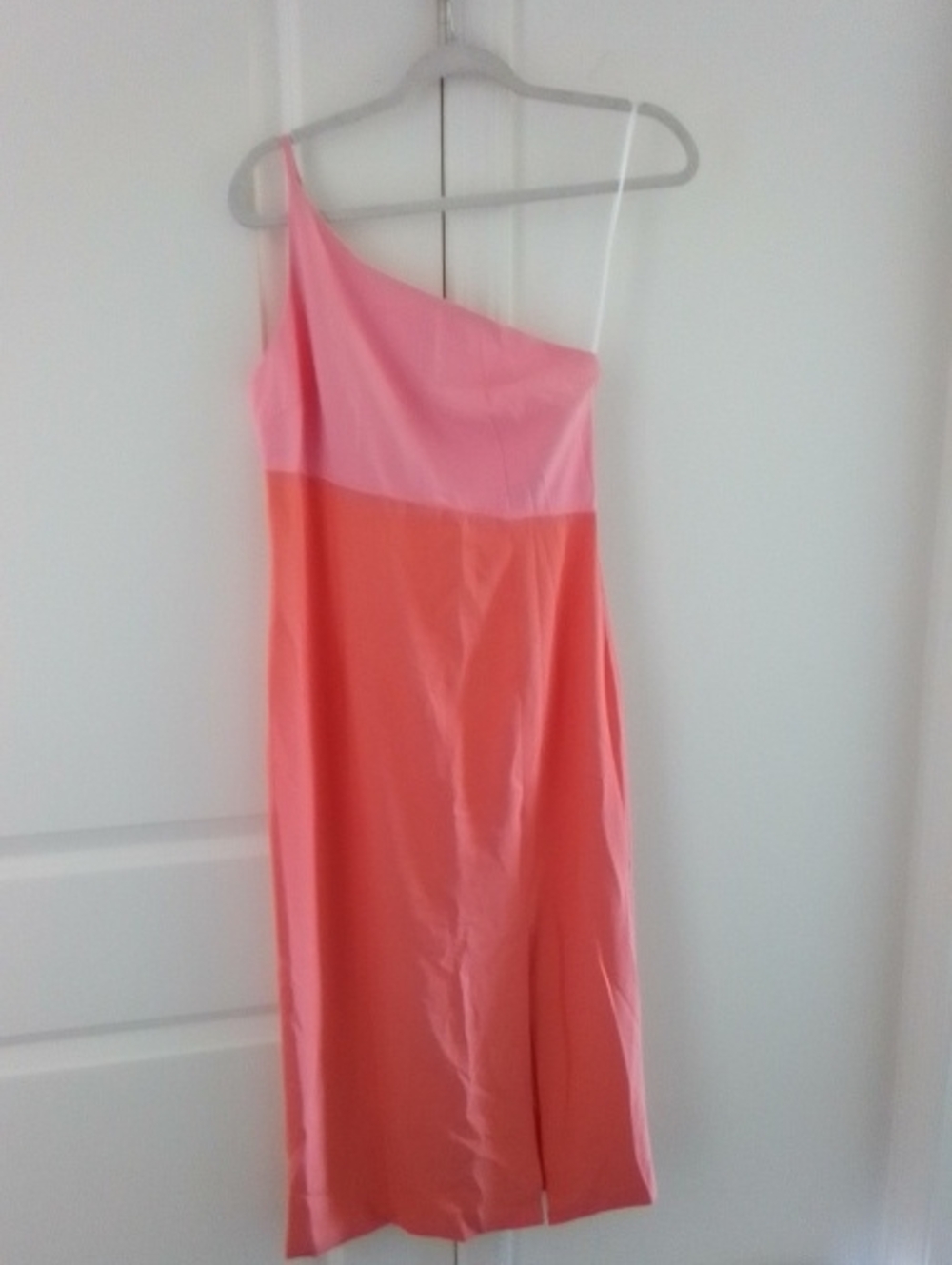 Petal And Pup Dress One-Shoulder Pink & Orange Colorblock Dress
